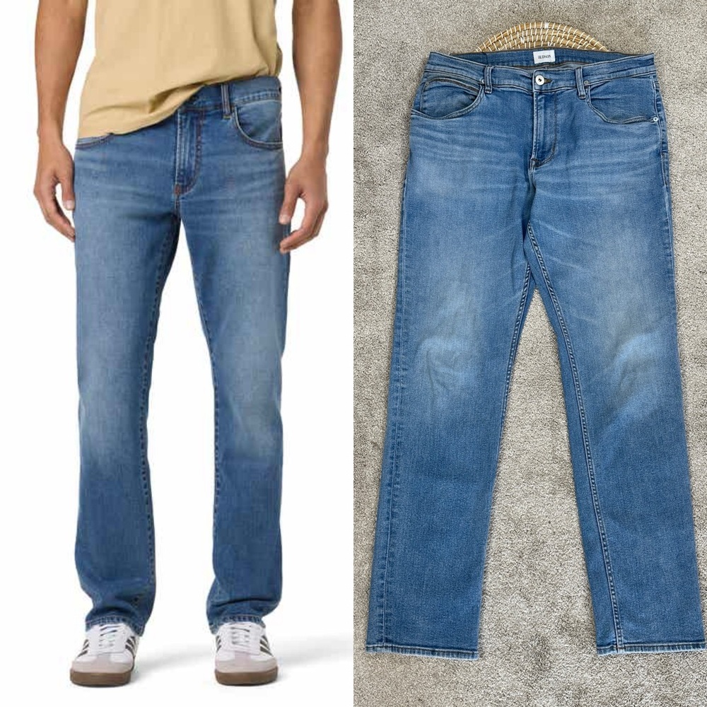 Hudson Men’s Blake Slim Straight Leg Jeans Stretch In Light Wash Size 36